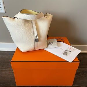 Authentic Hermes Picotin 22 Nata Silver New